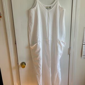 Seaspice Resort White Sleeveless Maxi Dress with Pockets size Xl